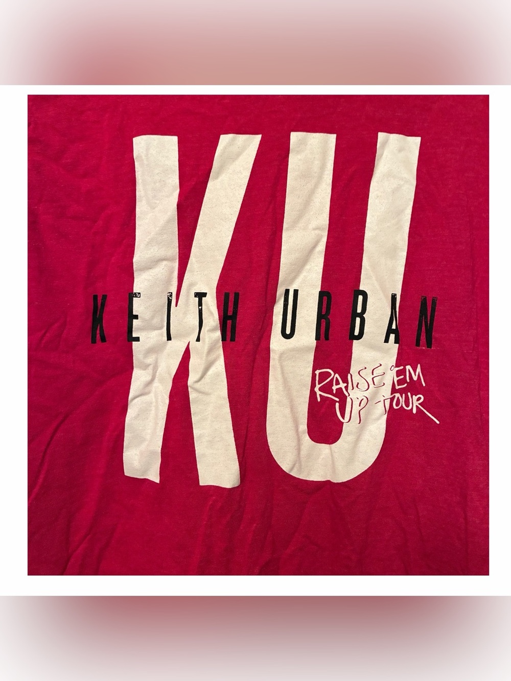 KEITH URBAN Official 2014 Raise ’Em Up Tour Concert Tee V-Neck Jersey Shirt Sz L - Picture 12 of 16